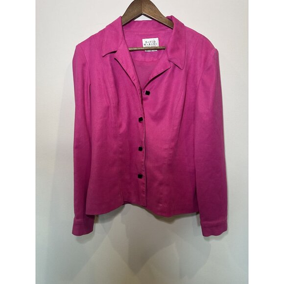 David Warren New York Vintage Magenta Blazer – Black Square Button Statement Jac - Picture 2 of 9